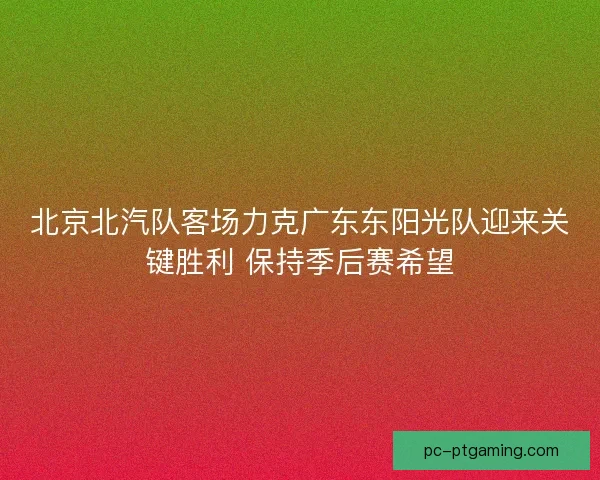 北京北汽队客场力克广东东阳光队迎来关键胜利 保持季后赛希望
